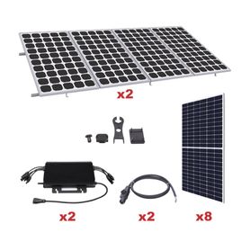 kit solar para interconexión de 44kw de potencia pico 220vcc con microinversor y 8 módulos de 550 w incluye montaje 