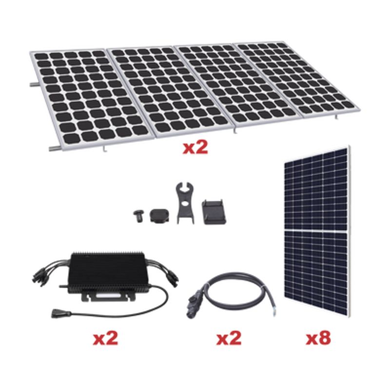 Kit Solar Para Interconexión De 4.4kw De Potencia Pico 220vcc Con Microinversor Y 8 Módulos De 550 W (incluye Montaje )