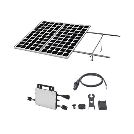 Kit Solar Para Interconexión De 1.1 Kw De Potencia Pico 220vcc Con Microinversor Y 2 Módulos De 550 W (incluye Montaje )
