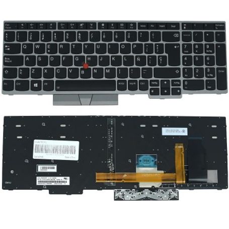 Teclado para laptop Battery First BFT061 para Lenovo Thinkpad E580 E585 L580 T590 E590 E595 (Silver Frame TL1 
