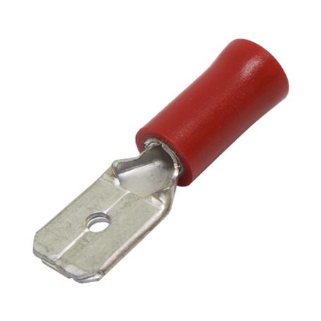 terminal tipo macho aislada  22  16 awg  rojo  paquete de 25 piezas