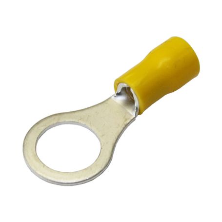 terminal tipo ojo  1   4  12  10 awg  amarillo  paquete de 25 piezas