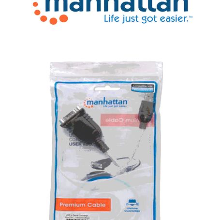 Manhattan 205153 Convertidor Serial A Usb Conecta Un Dipositivo Serial/rs232/com/db9 A Un Puerto Usb Chip Prolific Pl2303ra 45 C