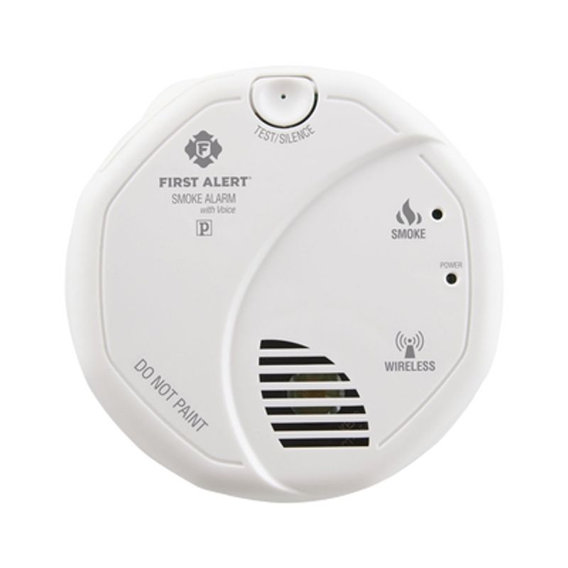 alarma de humo inalámbrica interconectada con ubicación por voz a baterias