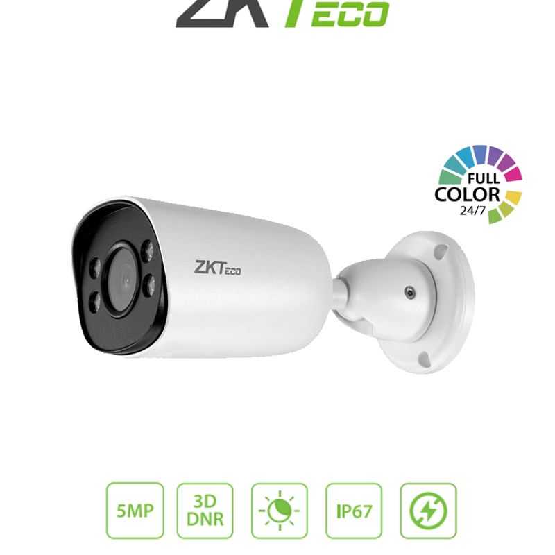 Zkteco Bs855p12cs7cmi  Cámara Ip Bullet Full Color 5mp  / Compresión H.265 / Lente 3.6 Mm / Alcance Ir 20mts / Detección Facial 