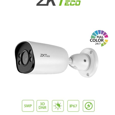 Zkteco Bs855p12cs7cmi  Cámara Ip Bullet Full Color 5mp  / Compresión H.265 / Lente 3.6 Mm / Alcance Ir 20mts / Detección Facial 