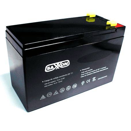Saxxon Cbat12ah  Bateria De Respaldo De 12 Volts Libre De Mantenimiento Y Facil Instalacion / 12 Ah/ Compatible Con Cctv/ Acceso
