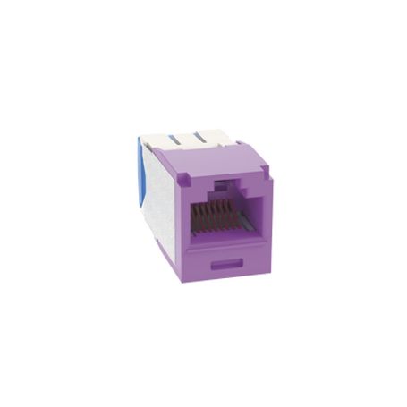 Conector Jack Rj45 Estilo Tg Minicom Categoria 6a De 8 Posiciones Y 8 Cables Color Violeta