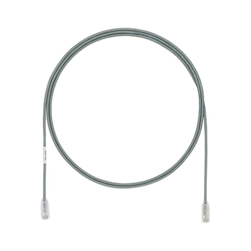 cable de parcheo tx6 utp cat6 diámetro reducido 28awg color gris 5ft 