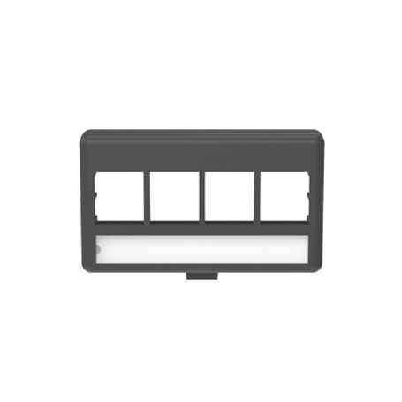 Placa De Mobiliario Modular Estándar Salidas Para 4 Puertos Keystone Color Negro