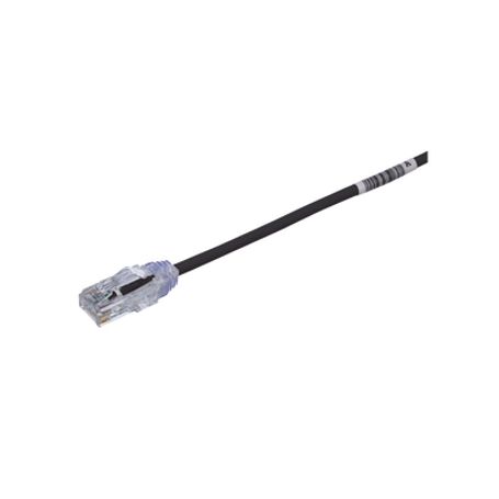 cable de parcheo tx6 utp cat6 diámetro reducido 28awg color negro 6in 152 cm