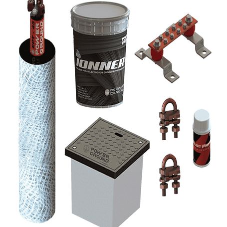 Parres Pbg45 Kit De Tierra Fisica Para Site De Telecom. El Electrodo Ept45 En Conjunto Con El Compuesto Quimico Y Demás Elemento