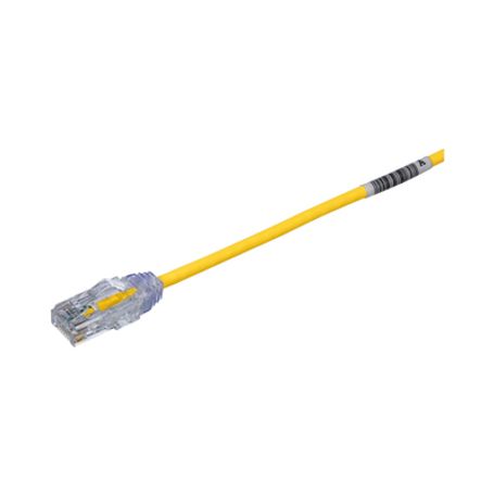 cable de parcheo tx6 utp cat6 diámetro reducido 28awg color amarillo 20ft 