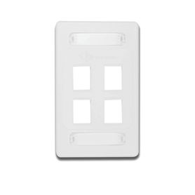 placa de pared modular 10g max de 4 salidas color blanco versión bulk sin empaque individual
