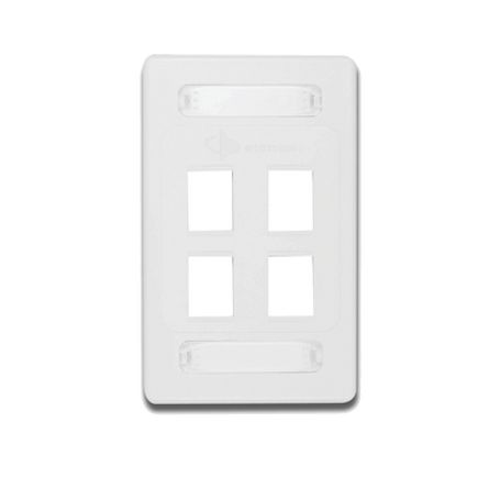 placa de pared modular 10g max de 4 salidas color blanco versión bulk sin empaque individual