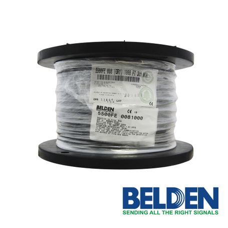 cable para seguridad y sonido belden 5500fe 0081000 forro pvc gris cmr riser 2c22awg 2 conductores calibre 22 awg blindado 100 