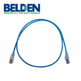 patchcord utp cat6 belden c6d1106002 forro pvc azul cmrriser 4 pares calibre conductor 28 awg diámetro reducido multifilar cobr