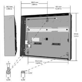 bosch aaecamc2ul01  caja para controlador de puertas con 1 riel 6186