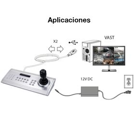 vivotek aj002  joystick para camaras ip ptz vivotek  inte rface  usb  28 botones flexibles  compatible con software vast  adapt