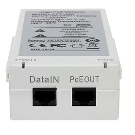 dahua pft1200  inyector hipoe midspan gigabit soporta poepoe soporta hipoe 60 watts para ptz indicadores led de status funciona