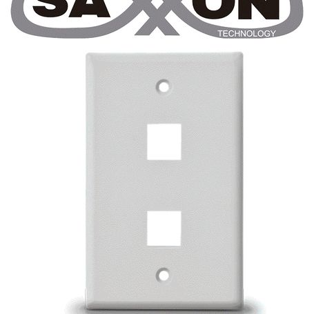 Saxxon A1752a  Placa De Pared / Vertical / 2 Puertos Tipo Keystone / Color Blanco