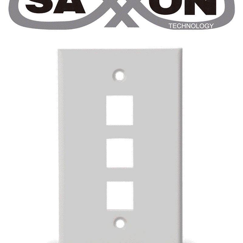 Saxxon A1753a  Placa De Pared/ Vertical/ 3 Puertos Tipo Keystone/ Color Blanco