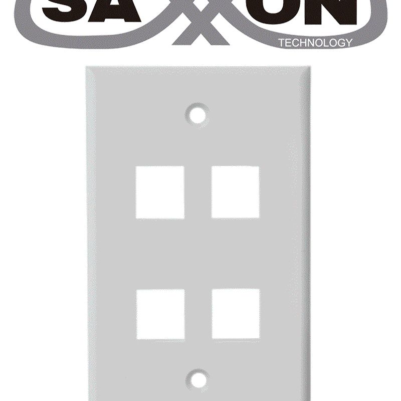 Saxxon A1754a  Placa De Pared / Vertical / 4 Puertos Tipo Keystone / Color Blanco