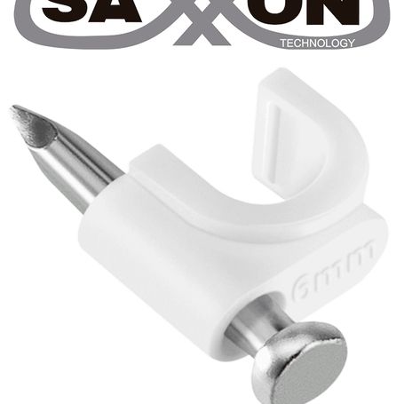 Saxxon Gra955b  Bolsa De 50 Grapas De Pared/ Color Blanco/diametro 6mm / Con Clavo De 3/4 Para Concreto De Alta Resistencia