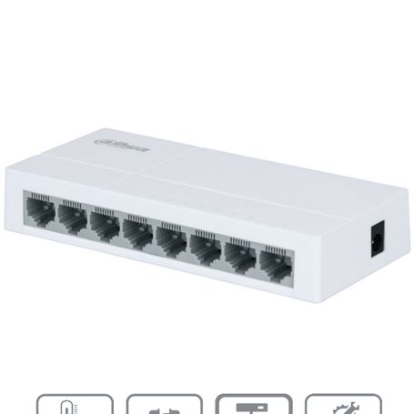 Dahua Pfs30088etl  Switch Para Escritorio De 8 Puertos Fast Ethernet/ 10/100/ Diseno Compacto/ Capa 2/ Switching 1.6 Gbps/ Veloc