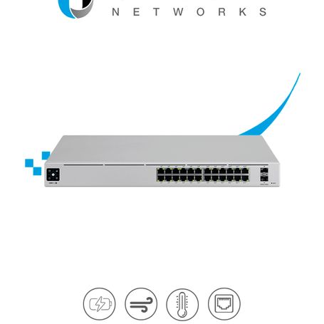 Ubiquiti Uswpro24poe   Unifi Switch Gigabit Poe Pro / 24 Puertos Poe Gigabit Ethernet / 2 Puertos Sfp / Poe 400 Watts / Pantalla