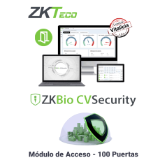 ZKTECO ZKBIOCVACP100 - Licencia Vitalicia para 100 Puertas en Control de Acceso  BioCVSecurity / Hasta 30 000 Usuarios