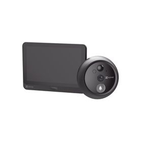 videoportero con mirilla y pantalla wifi de bateria recargable  para instalarse en puerta  cámara 1080p  sensor pir  detección 