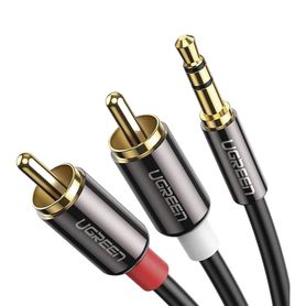 cable audio premium jack 35mm a 2 rca  10 metros  flexible  doble blindaje  transferencia de audio sin pérdidas  caja de aleaci