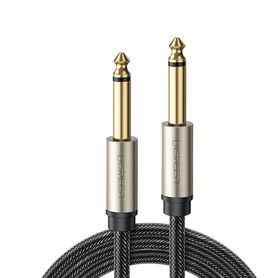 cable de audio mono 635mm 14 macho a 635mm 14   macho  5 metros  núcleo de cobre  blindaje interno  nylon trenzado  color negro