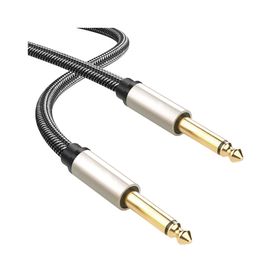 cable de audio mono 635mm 14 macho a 635mm 14   macho  5 metros  núcleo de cobre  blindaje interno  nylon trenzado  color negro