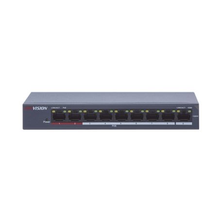 switch poe  250 metros poe larga distancia  8 puertos 100 mbps 8023 afat 30 w  1 puerto uplink 100 mbps169161