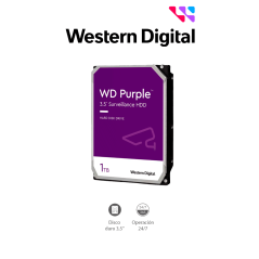 WESTERN WD11PURZ - Disco Duro de 1TB Purple/ Especial Para Videovigilancia/ Trabajo 24/7/ Interface: Sata 6 Gb/s