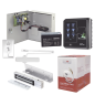 Sistema Completo de Acceso, Incluye Lector Biometrico SF300, Chapa magnética con bracket, Cierra puerta, Botón de Salida, Cable