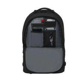 mochila con ruedas y mango telescópico fabricada en poliéster de color negro215775