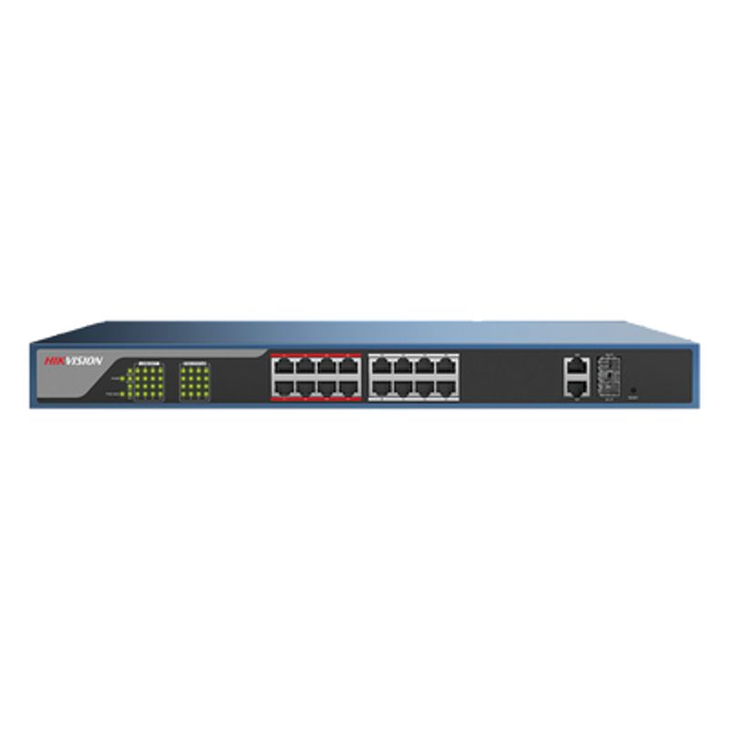 Switch Poe 250 Metros Larga Distancia / Administrable / Configuración Web / 16 Puertos 802.3at (30 W) 100 Mbps  2 Puertos Gigabi