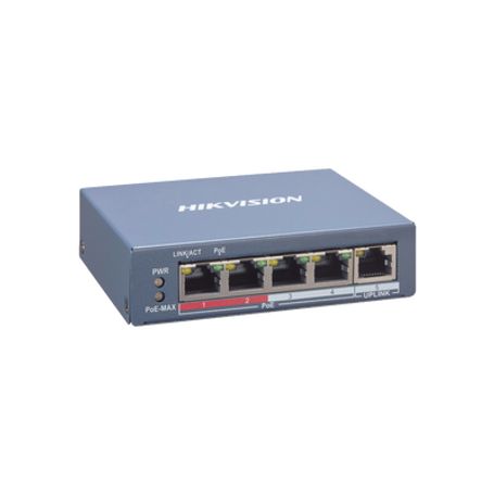 Switch Gigabit  Poe / Monitoreable / 4 Puertos 10/100 Mbps Poe / 1 Puerto 10/100 Mbps Uplink / Modo Estendido Hasta 300 Metros /