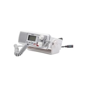 radio móvil marino vhf color blanco tx 156025  157425 mhz rx 156050  163275 mhz 25w de potencia sumergible ipx4 incluye micrófo