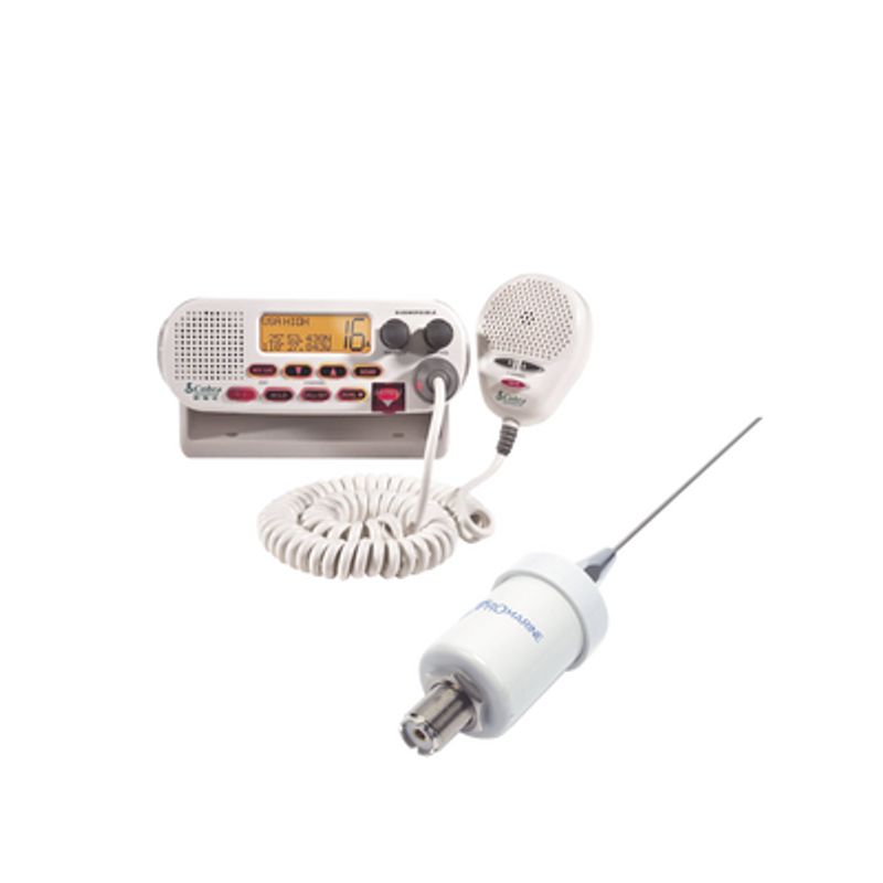 Kit De Radio Mrf45d  Mas Antena Marina Tx1600sys. Incluye Cable De 4.5 M Con Conectores Pl259 Instalados Y Montaje En L