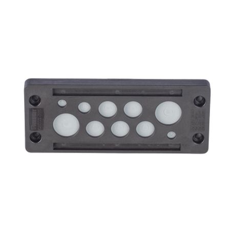pasacable de 10 orificios de marco rectangular ip65 441 x 142 para cables no terminados color negro222899
