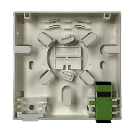 Caja Terminal De Fibra Óptica (roseta) Con Un Acoplador Sc/apc Color Blanco