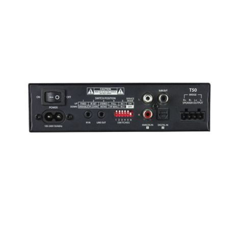 Amp Clase D  2 Canales 50w  Con Aprendizaje Ir  Salida Sub  Estéreo Bridge Múltiples Amplificadores  48ω