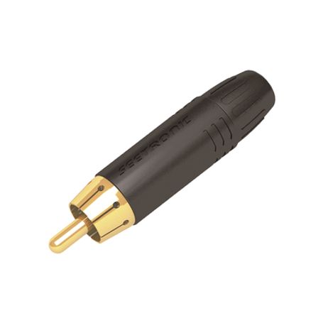 conector macho rca  carcasa enchapada en negro  contacto enchapado en oro  cable od 3565mm