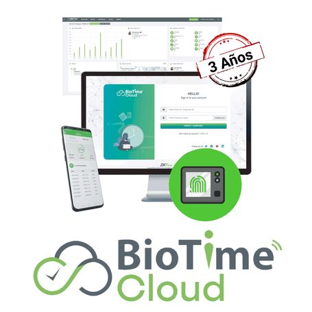 Zkteco Biotimecloudadddevice1  Licencia De Incremento Para 1 Dispositivo Adicional Para Biotime Cloud / 3 Anos / Se Requiere Lic