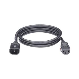 cable de alimentación eléctrica con bloqueo de seguridad de iec c14 a iec c13 18 metros de largo color negro paquete de 10 piez