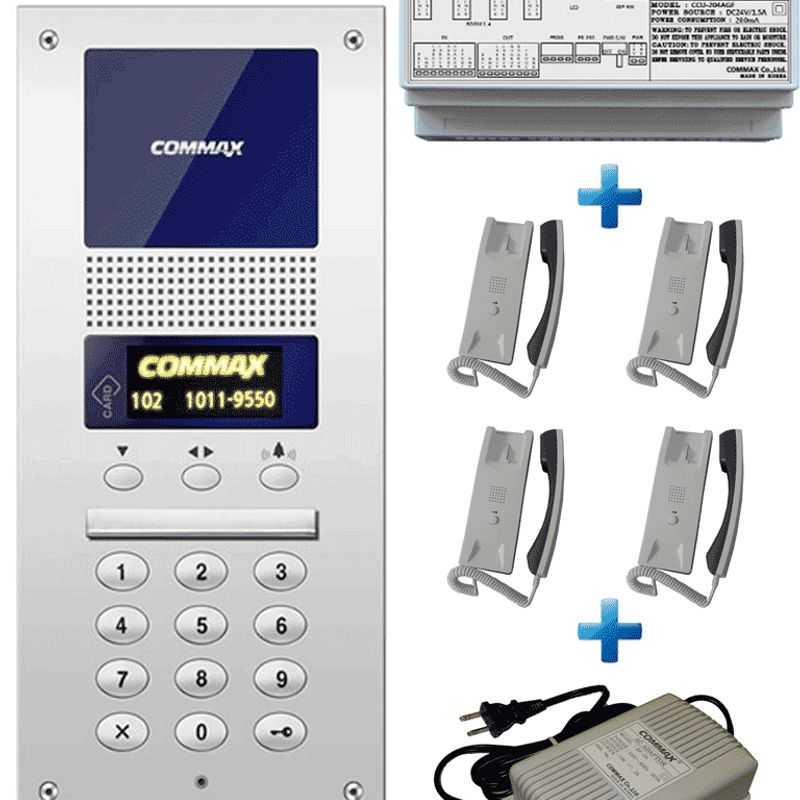 Commax Audiogate4p  Paquete De Audio Portero Con 4  Auriculares Ap2sag Para 4 Departamentos/ Comunicación Por Audio Conexion A 2